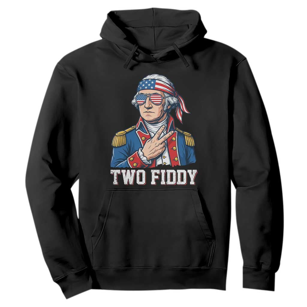 Two Fiddy George Washington Bandana Hoodie Funny Cool Sunglasses American Flag Headband Peace Sign Patriotic