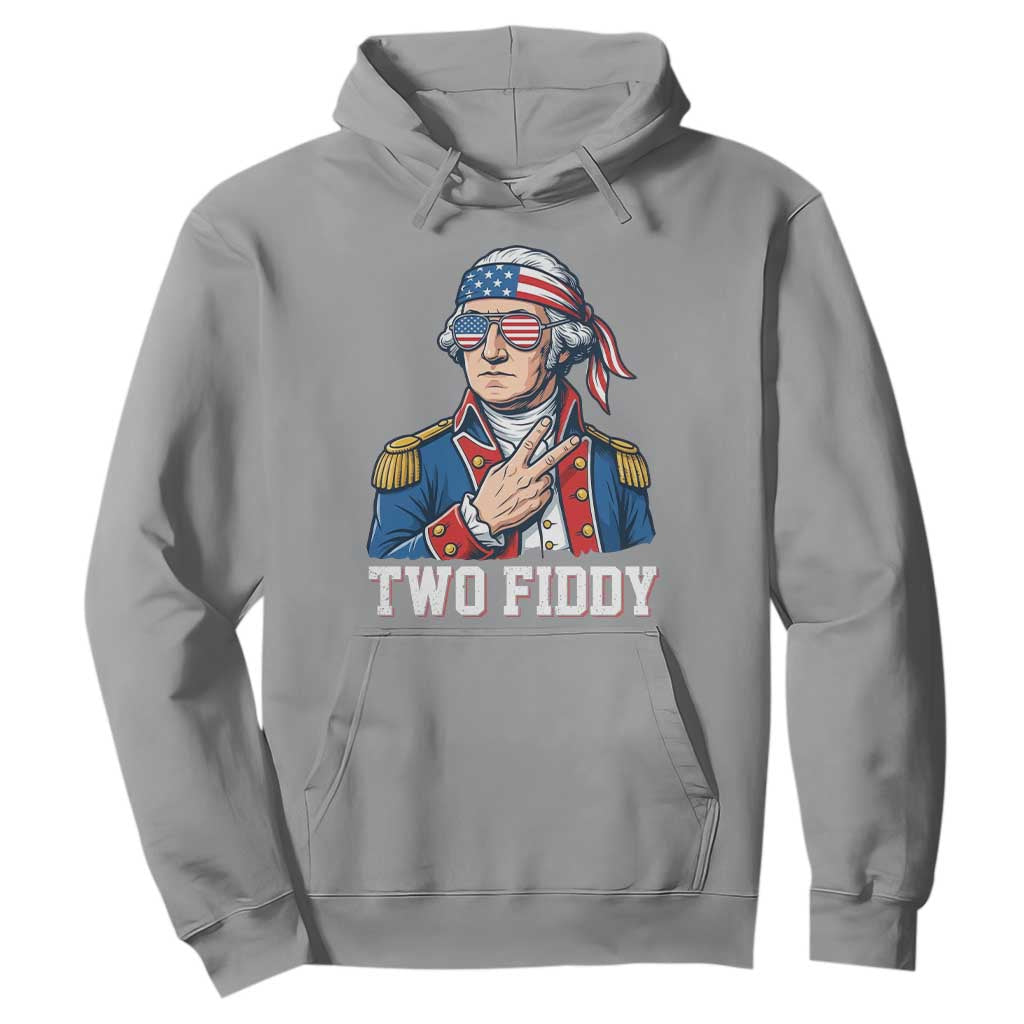 Two Fiddy George Washington Bandana Hoodie Funny Cool Sunglasses American Flag Headband Peace Sign Patriotic