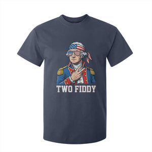 Two Fiddy George Washington Bandana T Shirt For Kid Funny Cool Sunglasses American Flag Headband Peace Sign Patriotic
