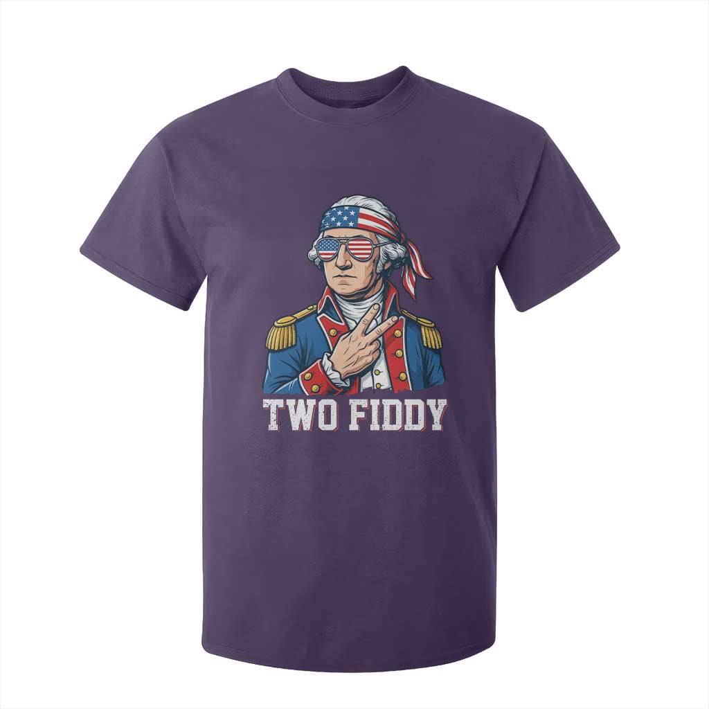Two Fiddy George Washington Bandana T Shirt For Kid Funny Cool Sunglasses American Flag Headband Peace Sign Patriotic