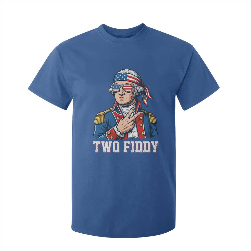 Two Fiddy George Washington Bandana T Shirt For Kid Funny Cool Sunglasses American Flag Headband Peace Sign Patriotic