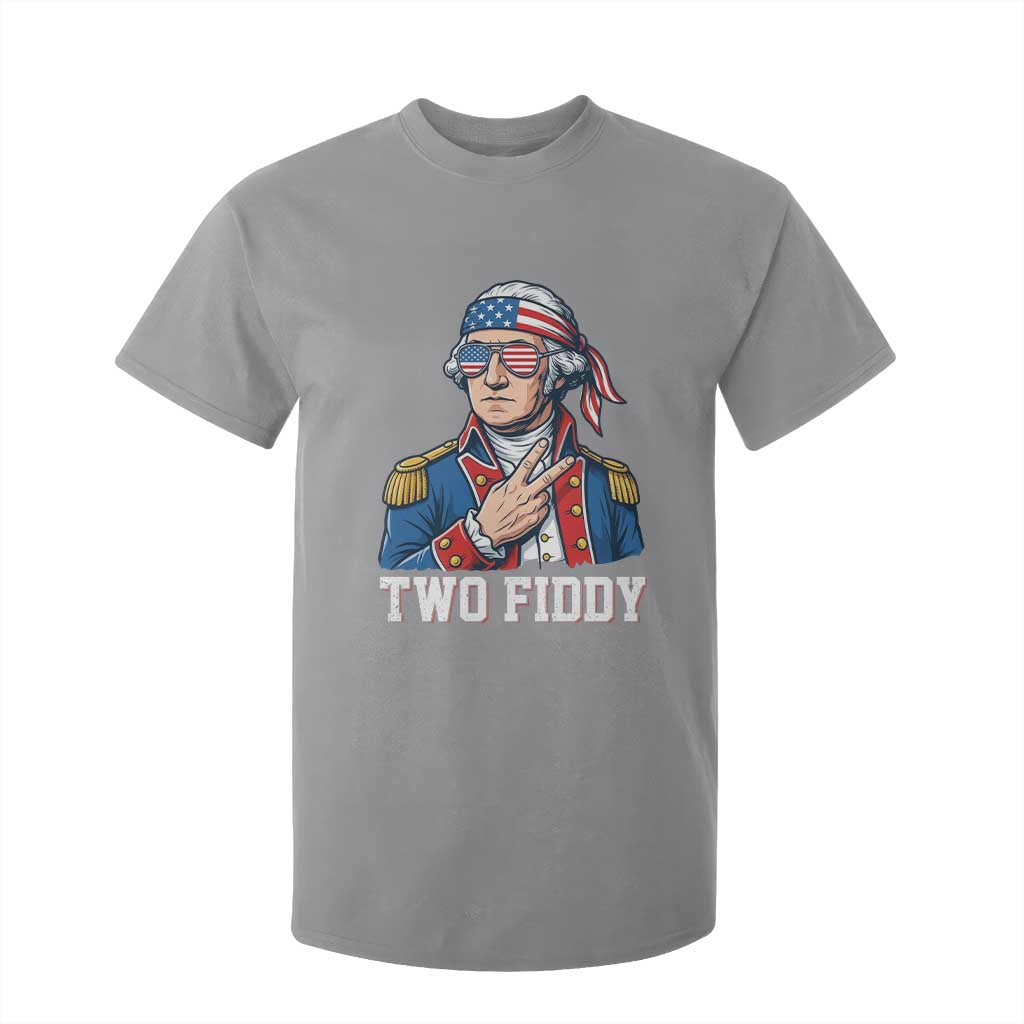 Two Fiddy George Washington Bandana T Shirt For Kid Funny Cool Sunglasses American Flag Headband Peace Sign Patriotic