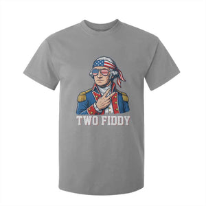 Two Fiddy George Washington Bandana T Shirt For Kid Funny Cool Sunglasses American Flag Headband Peace Sign Patriotic