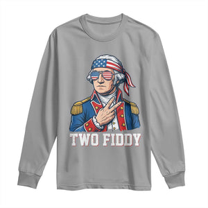 Two Fiddy George Washington Bandana Long Sleeve Shirt Funny Cool Sunglasses American Flag Headband Peace Sign Patriotic