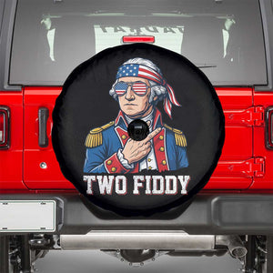 Two Fiddy George Washington Bandana Spare Tire Cover Funny Cool Sunglasses American Flag Headband Peace Sign Patriotic