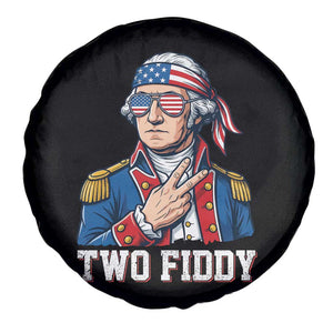 Two Fiddy George Washington Bandana Spare Tire Cover Funny Cool Sunglasses American Flag Headband Peace Sign Patriotic