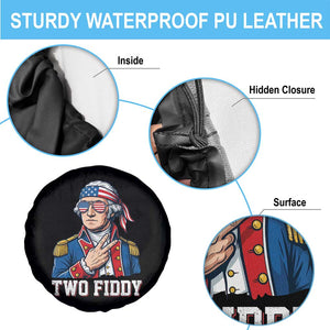 Two Fiddy George Washington Bandana Spare Tire Cover Funny Cool Sunglasses American Flag Headband Peace Sign Patriotic