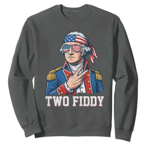 Two Fiddy George Washington Bandana Sweatshirt Funny Cool Sunglasses American Flag Headband Peace Sign Patriotic