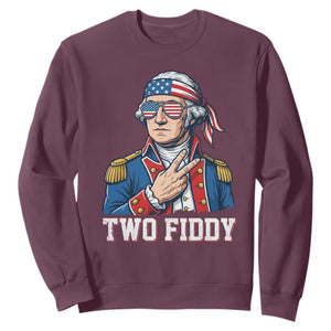 Two Fiddy George Washington Bandana Sweatshirt Funny Cool Sunglasses American Flag Headband Peace Sign Patriotic