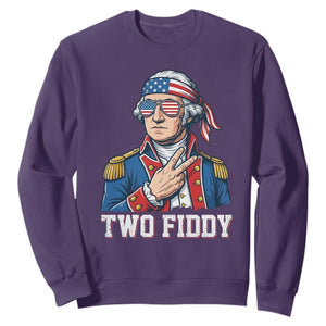 Two Fiddy George Washington Bandana Sweatshirt Funny Cool Sunglasses American Flag Headband Peace Sign Patriotic