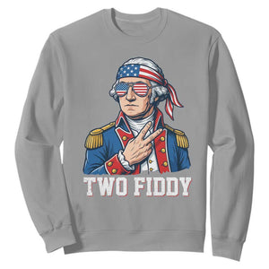 Two Fiddy George Washington Bandana Sweatshirt Funny Cool Sunglasses American Flag Headband Peace Sign Patriotic