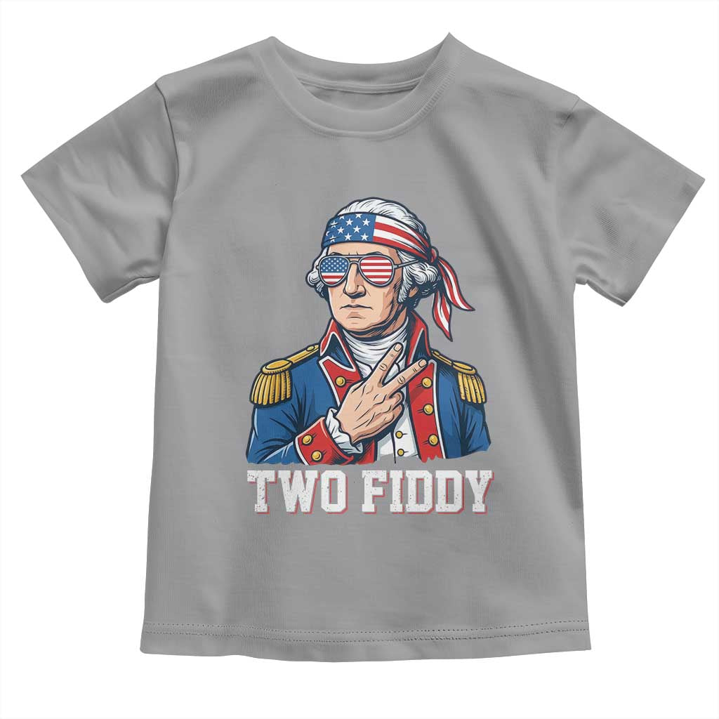 Two Fiddy George Washington Bandana Toddler T Shirt Funny Cool Sunglasses American Flag Headband Peace Sign Patriotic