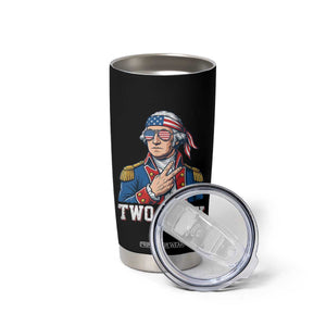 Two Fiddy George Washington Bandana Tumbler Cup Funny Cool Sunglasses American Flag Headband Peace Sign Patriotic