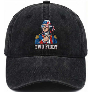 Two Fiddy George Washington Bandana Washed Cotton Baseball Cap Funny Cool Sunglasses American Flag Headband Peace Sign Patriotic