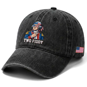 Two Fiddy George Washington Bandana Washed Cotton Baseball Cap Funny Cool Sunglasses American Flag Headband Peace Sign Patriotic