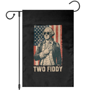 Two Fiddy Vintage George Washington Garden Flag Funny Sunglasses Peace Sign Retro American Flag Semiquincentennial
