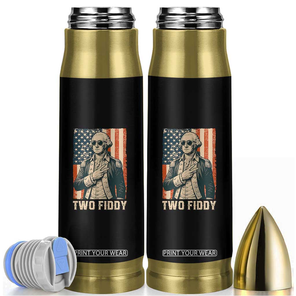 Two Fiddy Vintage George Washington Bullet Tumbler Funny Sunglasses Peace Sign Retro American Flag Semiquincentennial