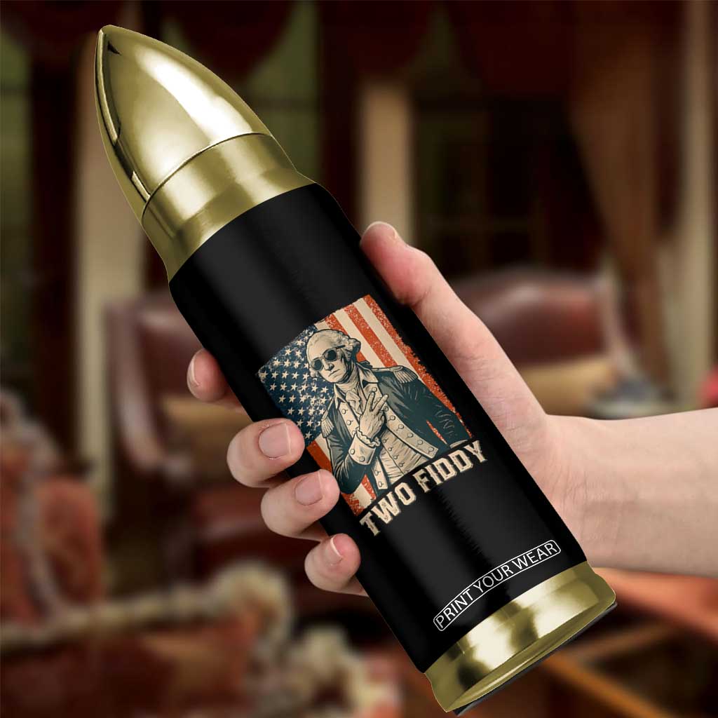 Two Fiddy Vintage George Washington Bullet Tumbler Funny Sunglasses Peace Sign Retro American Flag Semiquincentennial