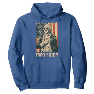 Two Fiddy Vintage George Washington Hoodie Funny Sunglasses Peace Sign Retro American Flag Semiquincentennial
