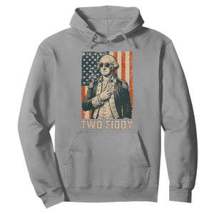 Two Fiddy Vintage George Washington Hoodie Funny Sunglasses Peace Sign Retro American Flag Semiquincentennial