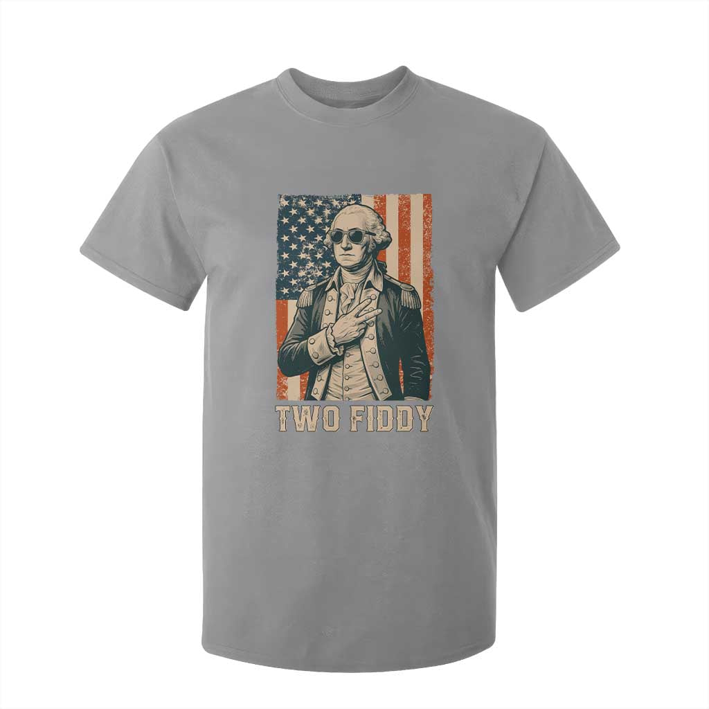 Two Fiddy Vintage George Washington T Shirt For Kid Funny Sunglasses Peace Sign Retro American Flag Semiquincentennial