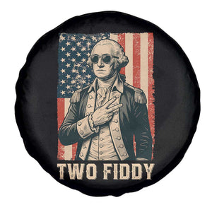 Two Fiddy Vintage George Washington Spare Tire Cover Funny Sunglasses Peace Sign Retro American Flag Semiquincentennial