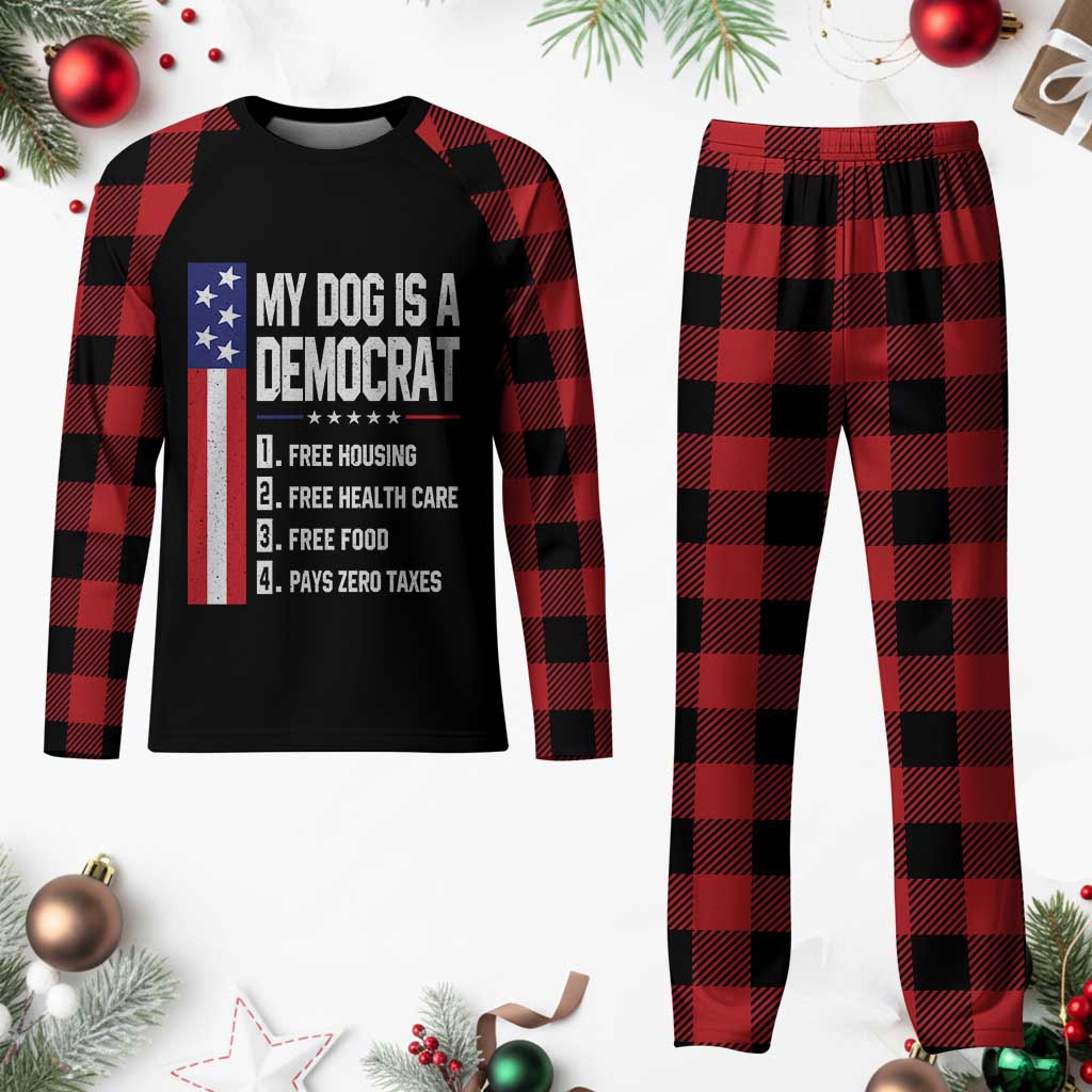 My Dog Is A Democrat Funny Conservative Humor Plaid Pajama Set Dog Owner Joke Political Satire TS02 Buffalo Plaid Print Your Wear