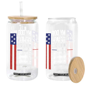 My Dog Is A Democrat Funny Conservative Humor Glass Can Dog Owner Joke Political Satire