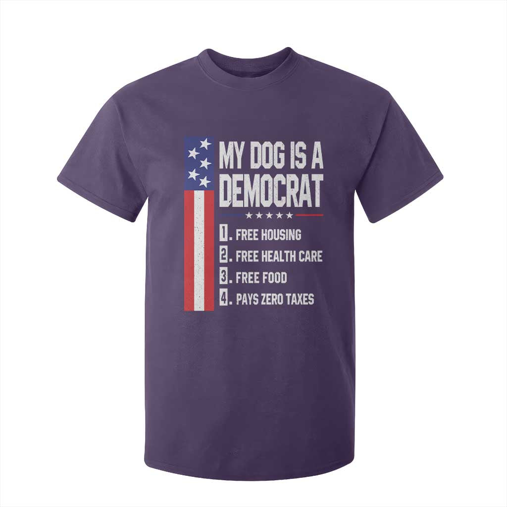 My Dog Is A Democrat Funny Conservative Humor T Shirt For Kid Dog Owner Joke Political Satire