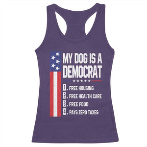 My Dog Is A Democrat Funny Conservative Humor Racerback Tank Top Dog Owner Joke Political Satire