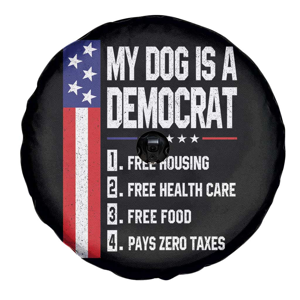 My Dog Is A Democrat Funny Conservative Humor Spare Tire Cover Dog Owner Joke Political Satire