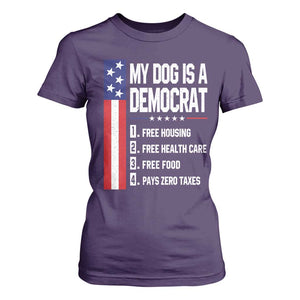 My Dog Is A Democrat Funny Conservative Humor T Shirt For Women Dog Owner Joke Political Satire