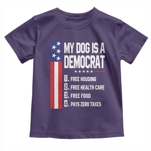My Dog Is A Democrat Funny Conservative Humor Toddler T Shirt Dog Owner Joke Political Satire