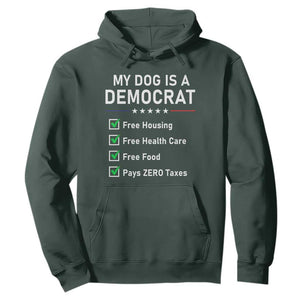 My Dog Is A Democrat Satirical Checklist Hoodie Funny Conservative Humor Dog Owner Gifts