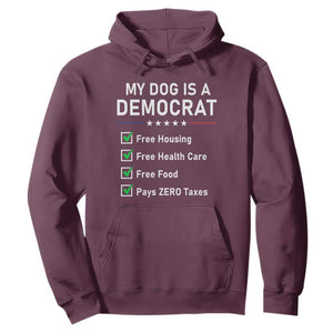 My Dog Is A Democrat Satirical Checklist Hoodie Funny Conservative Humor Dog Owner Gifts