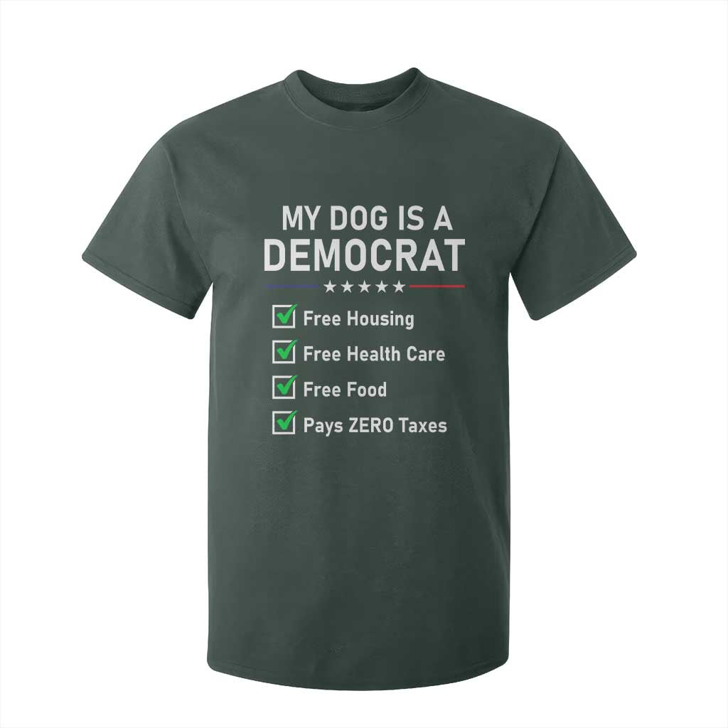 My Dog Is A Democrat Satirical Checklist T Shirt For Kid Funny Conservative Humor Dog Owner Gifts
