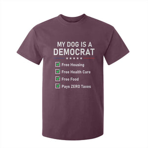 My Dog Is A Democrat Satirical Checklist T Shirt For Kid Funny Conservative Humor Dog Owner Gifts