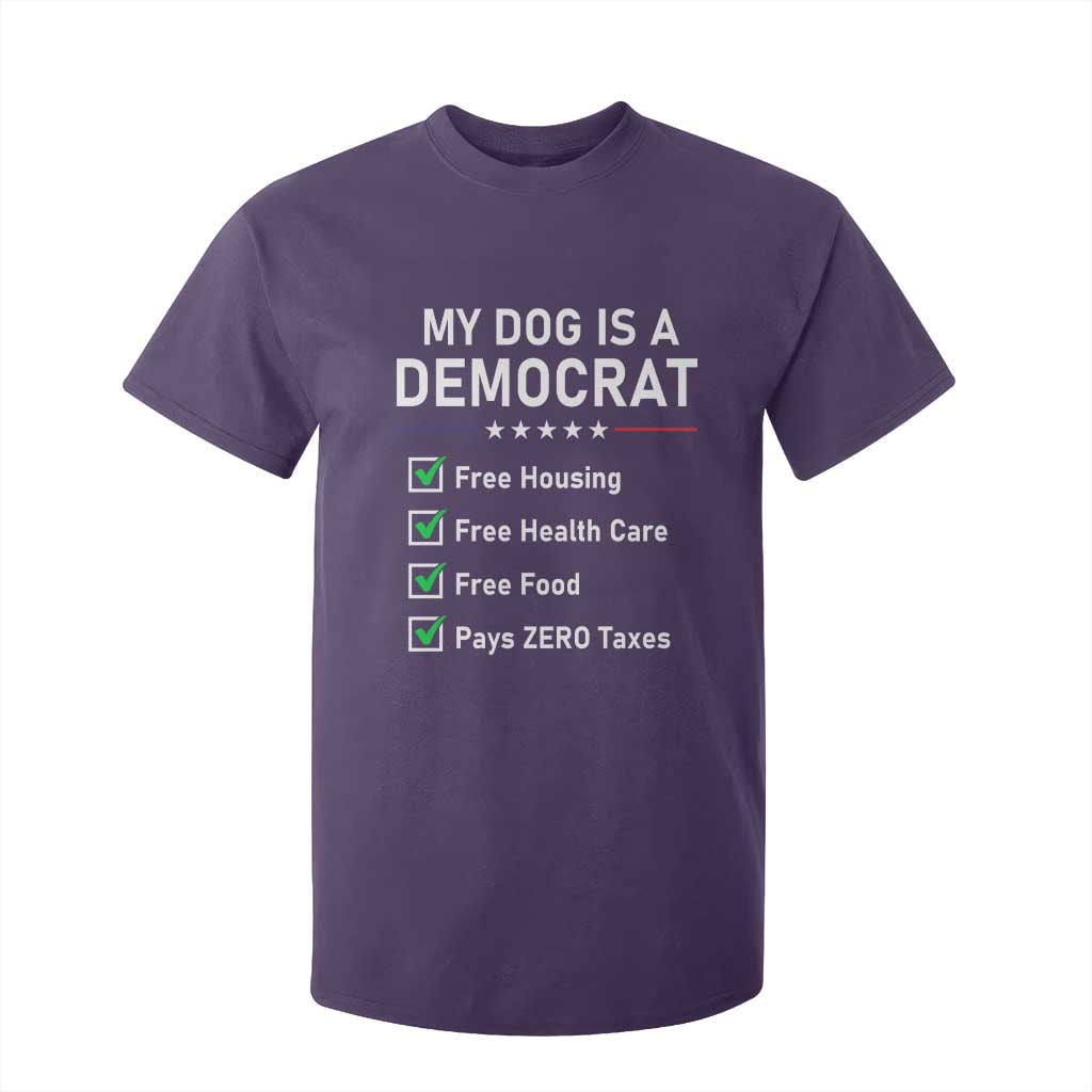 My Dog Is A Democrat Satirical Checklist T Shirt For Kid Funny Conservative Humor Dog Owner Gifts