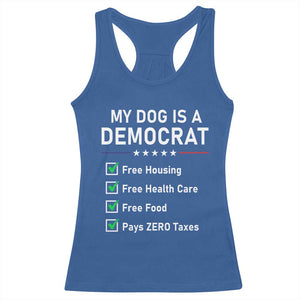 My Dog Is A Democrat Satirical Checklist Racerback Tank Top Funny Conservative Humor Dog Owner Gifts