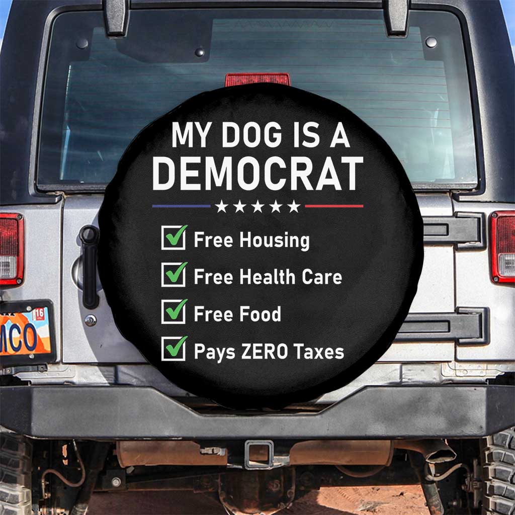 My Dog Is A Democrat Satirical Checklist Spare Tire Cover Funny Conservative Humor Dog Owner Gifts