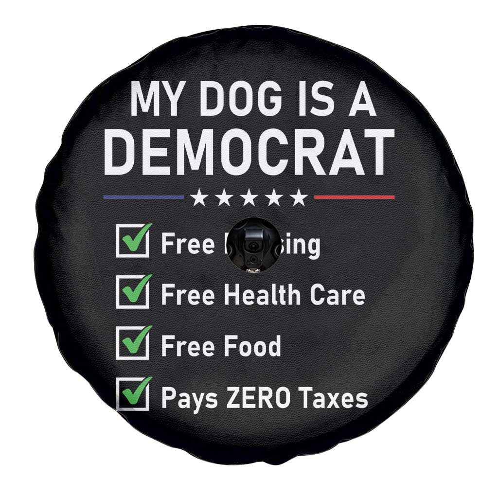 My Dog Is A Democrat Satirical Checklist Spare Tire Cover Funny Conservative Humor Dog Owner Gifts