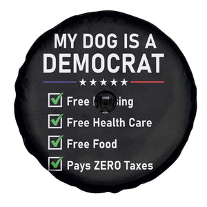 My Dog Is A Democrat Satirical Checklist Spare Tire Cover Funny Conservative Humor Dog Owner Gifts