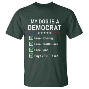 My Dog Is A Democrat Satirical Checklist T Shirt Funny Conservative Humor Dog Owner Gifts