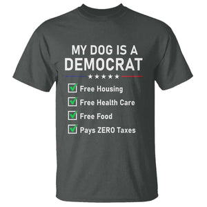My Dog Is A Democrat Satirical Checklist T Shirt Funny Conservative Humor Dog Owner Gifts