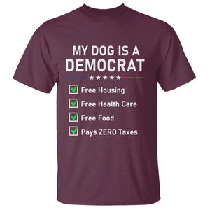 My Dog Is A Democrat Satirical Checklist T Shirt Funny Conservative Humor Dog Owner Gifts