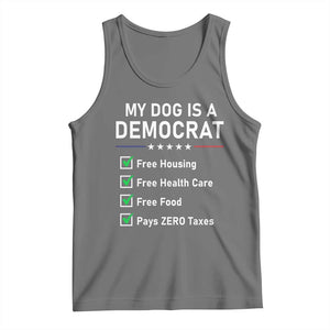 My Dog Is A Democrat Satirical Checklist Tank Top Funny Conservative Humor Dog Owner Gifts
