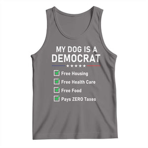 My Dog Is A Democrat Satirical Checklist Tank Top Funny Conservative Humor Dog Owner Gifts