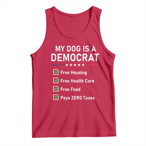 My Dog Is A Democrat Satirical Checklist Tank Top Funny Conservative Humor Dog Owner Gifts