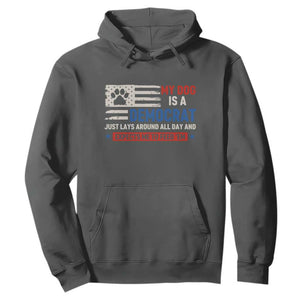 My Dog Is A Democrat American Paw Flag Patriotic Hoodie Just Lays Around Expects To Be Fed Conservative Humor Dog Owner