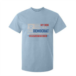My Dog Is A Democrat American Paw Flag Patriotic T Shirt For Kid Just Lays Around Expects To Be Fed Conservative Humor Dog Owner